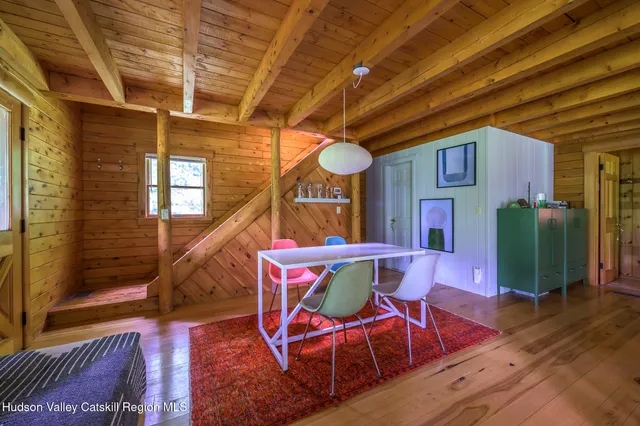 a outdoor space with seating area