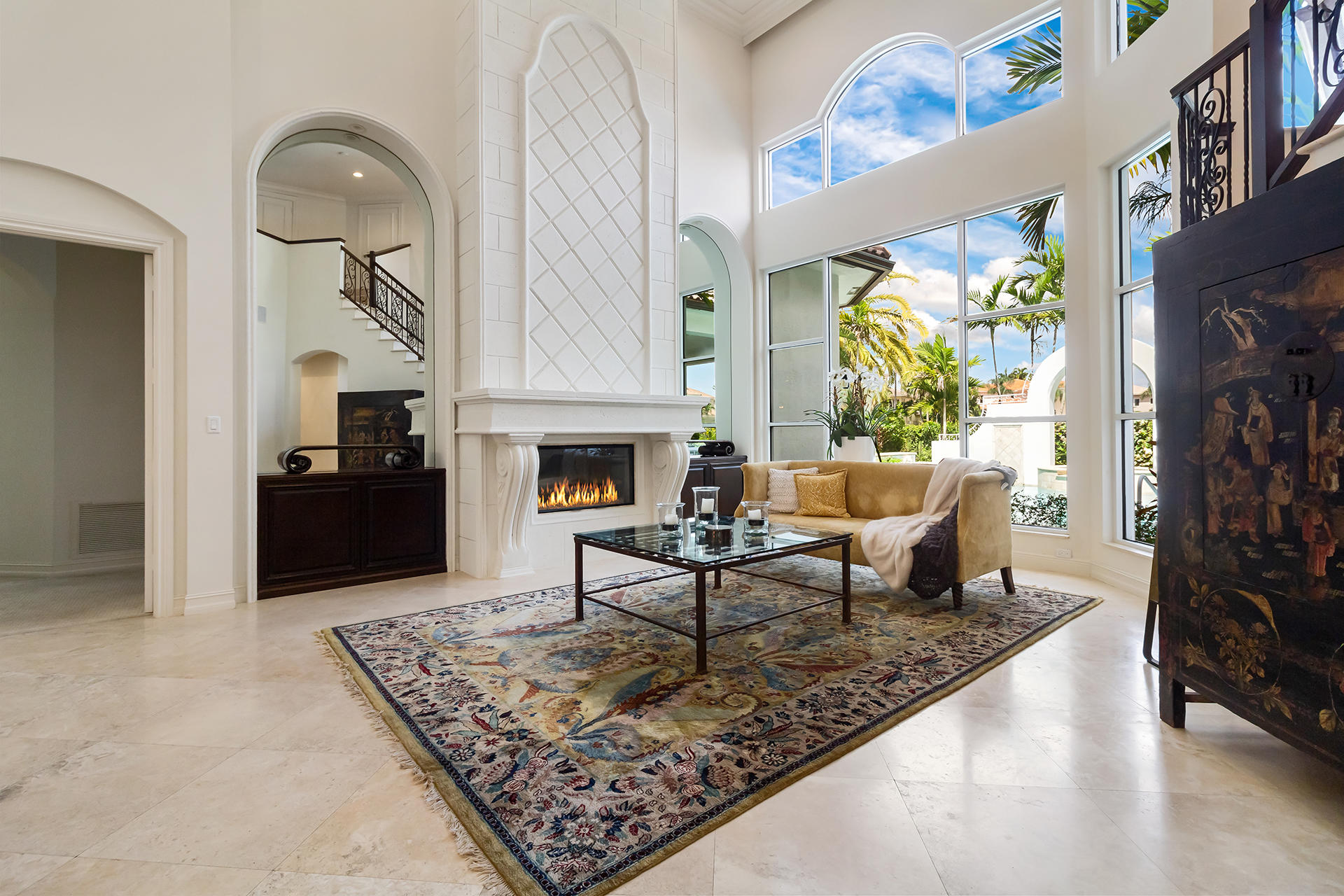 17562 Middlebrook Way Boca Raton, FL 33496 - Photo 6 of 82 a living room with furniture and a fireplace