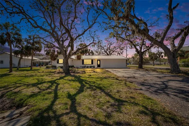 a view of yard with trees