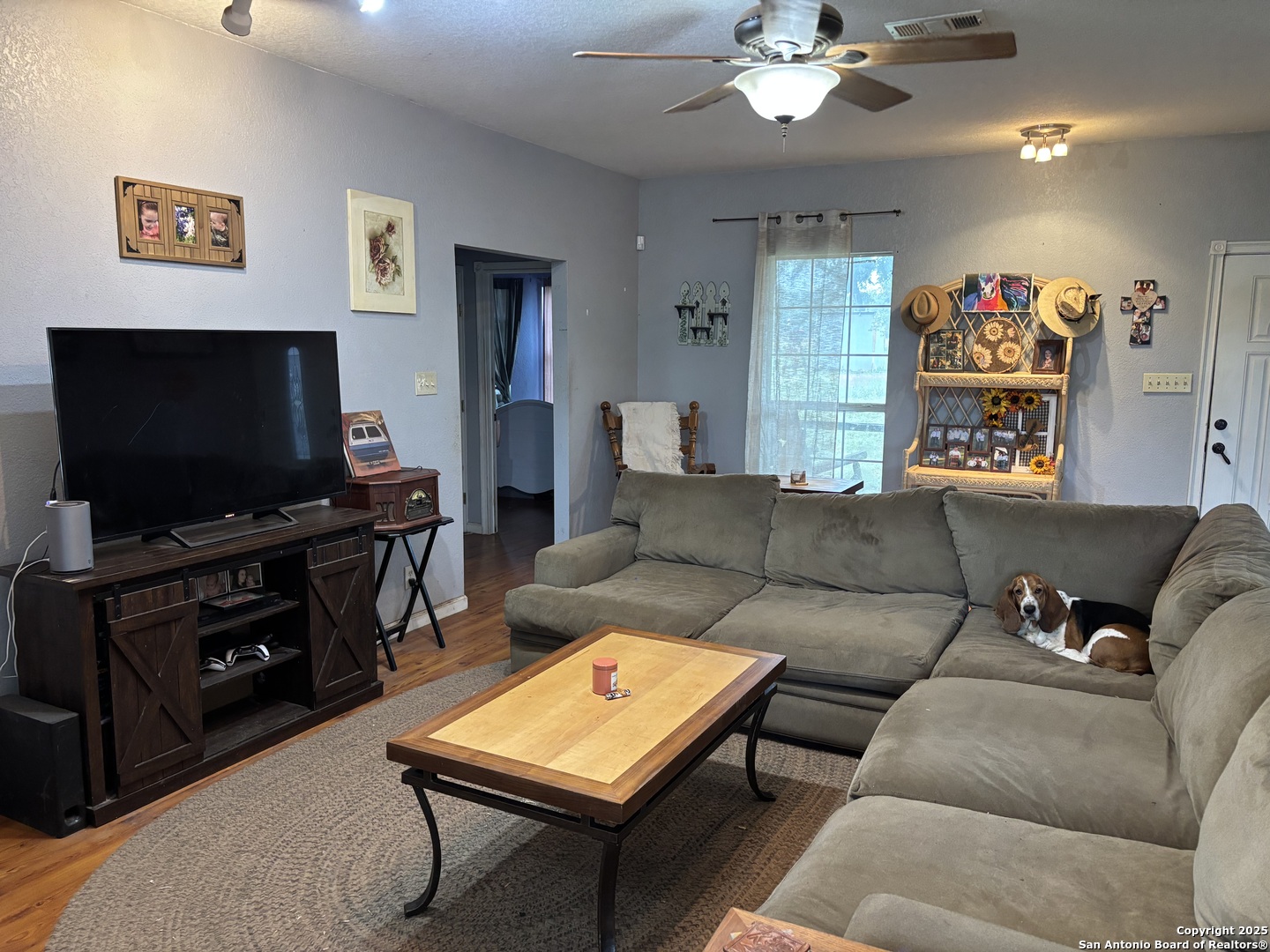 725 Lonesome Loop Blanco, TX 78606 - Photo 7 of 26 a living room with furniture and a flat screen tv