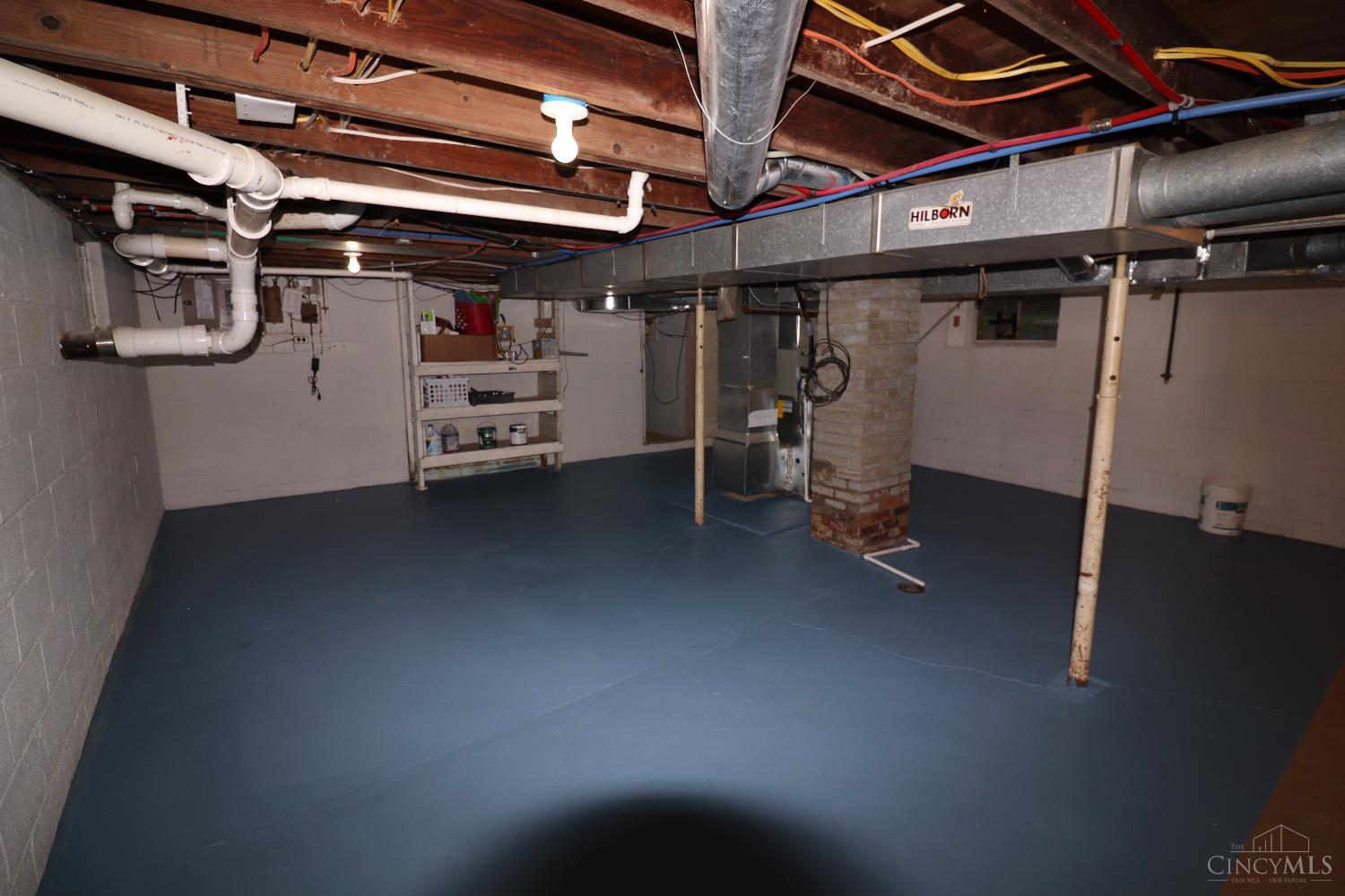 4731 Shephard Road Batavia, OH 45103 - Photo 25 of 25 unfinished basement with freshly painted walls and floor, new furnace and water heater and updated electrical panel.