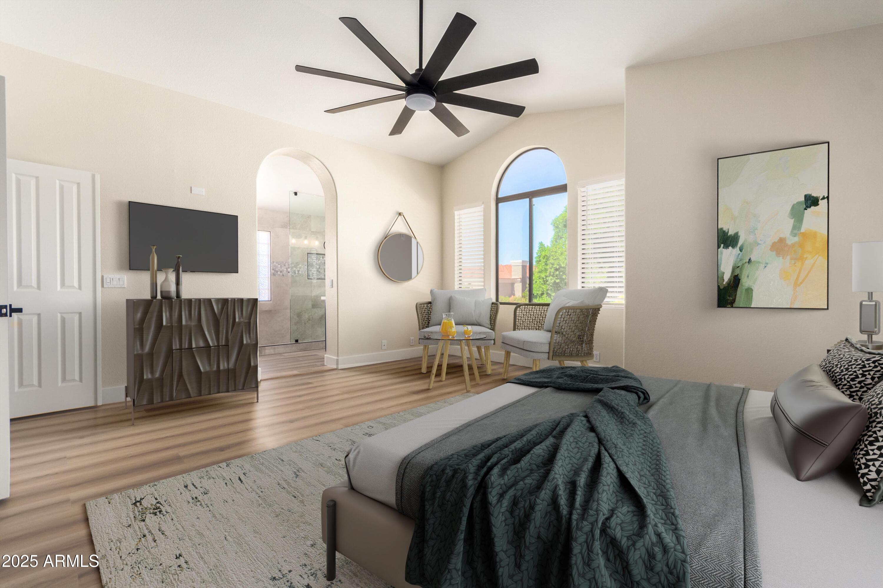 1630 South Lemon Mesa, AZ 85206 - Photo 6 of 55 a bed room with a bed a mirror and a window