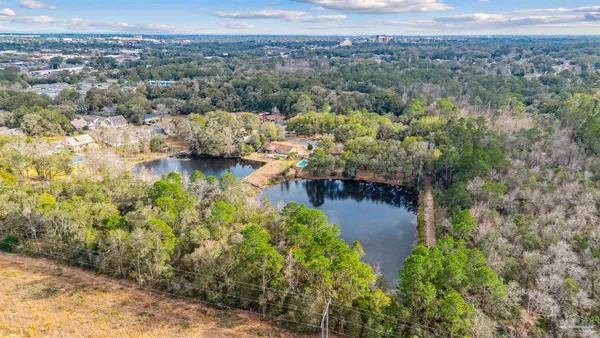 a view of a lake with middle of a city