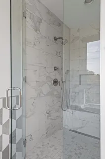 a bathroom with a shower