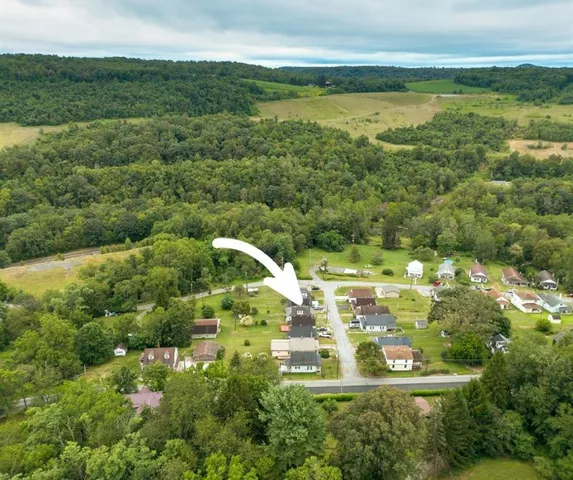 a view of a lake with a city