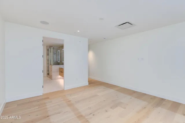 a view of a room with racks on the wall