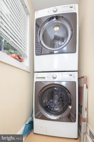 a utility room with a washer and dryer