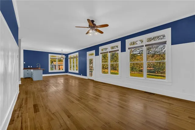 a bedroom with a bed and a fireplace