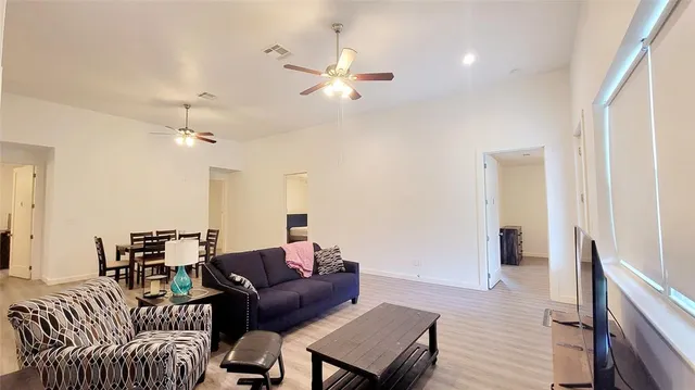 a living room with furniture