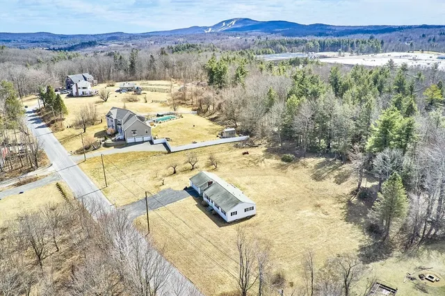 a view of a lake with a mountain