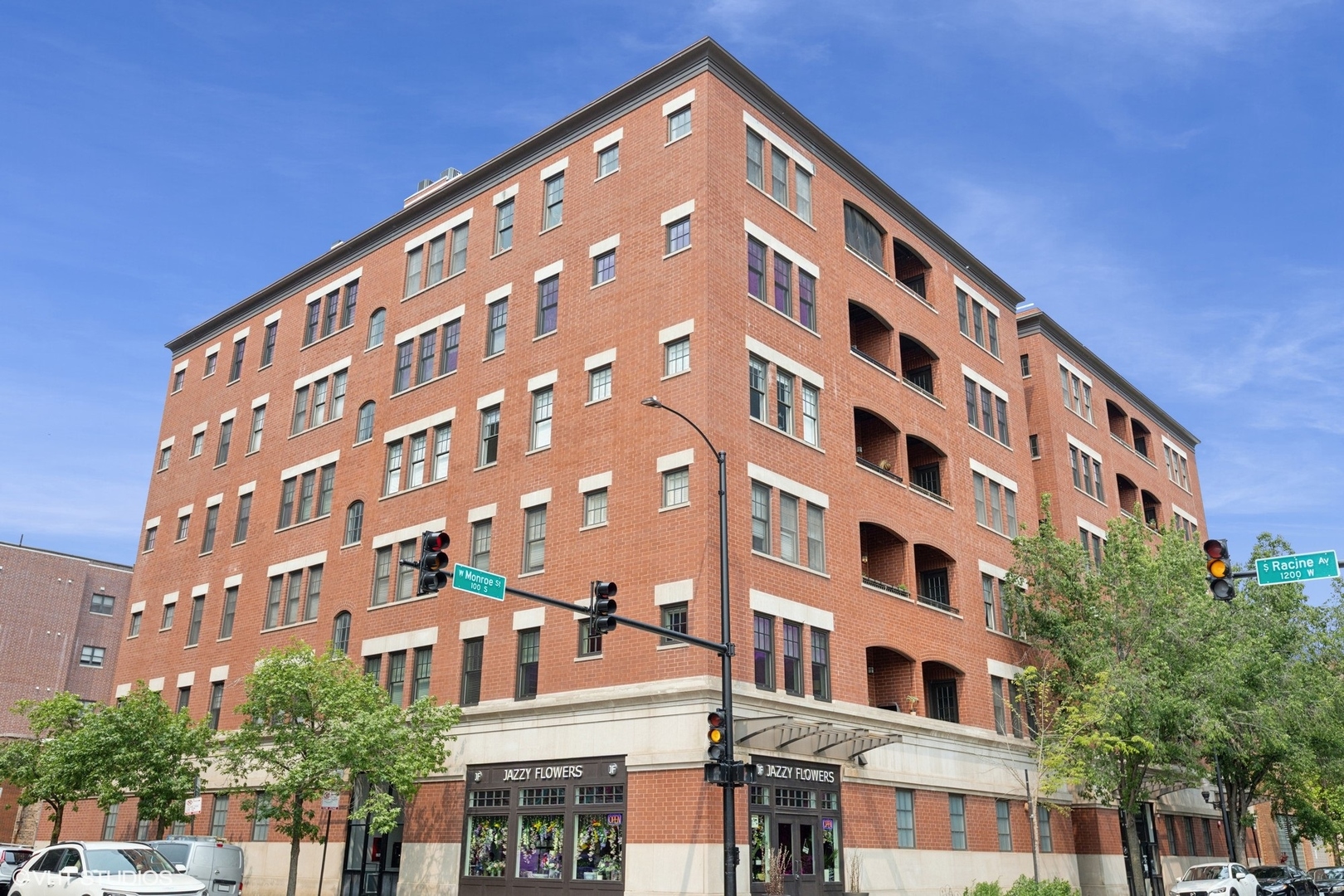 a front view of a building