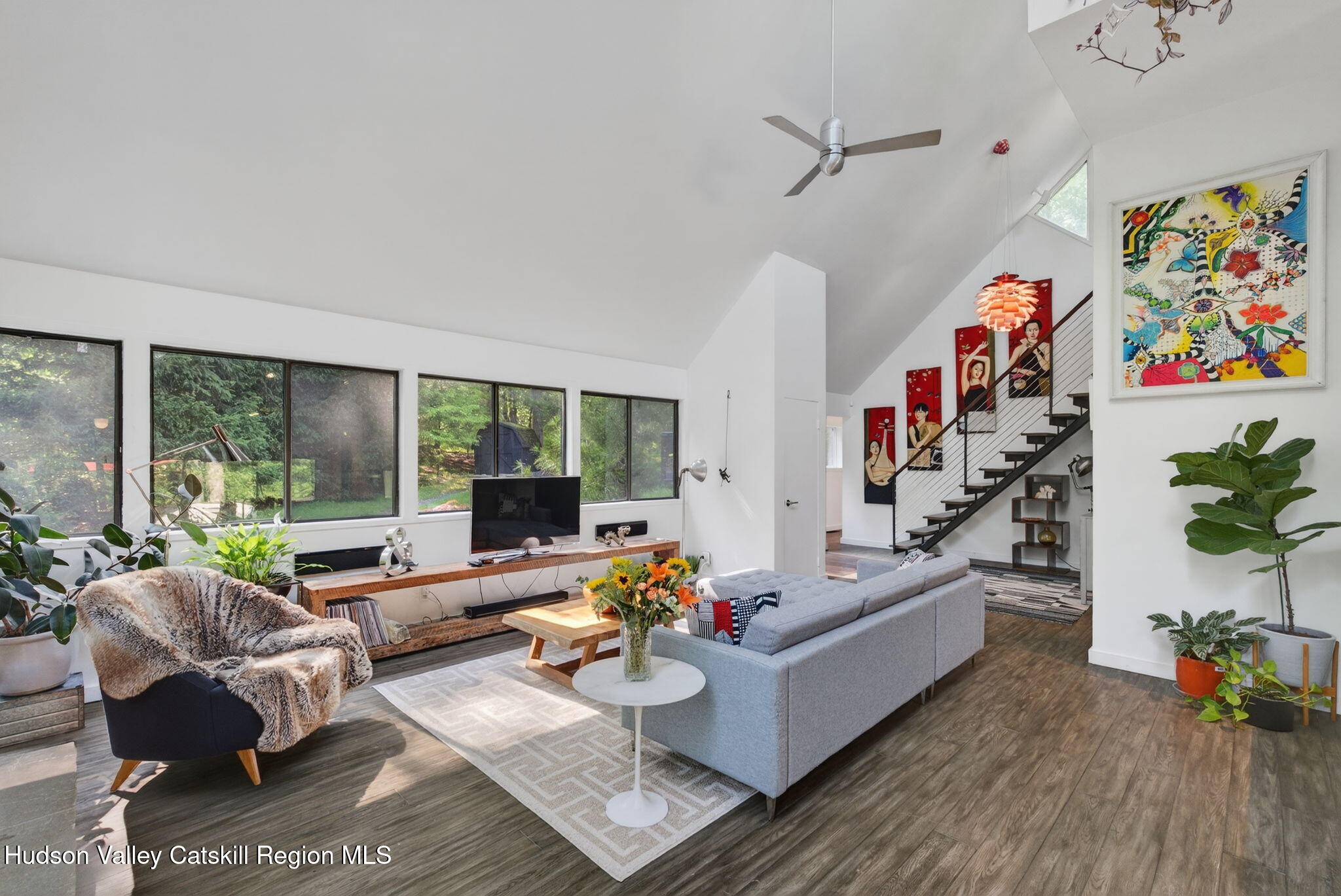 69 Irondale Road Phoenicia, NY 12464 - Photo 11 of 30 a living room with furniture fireplace and flat screen tv
