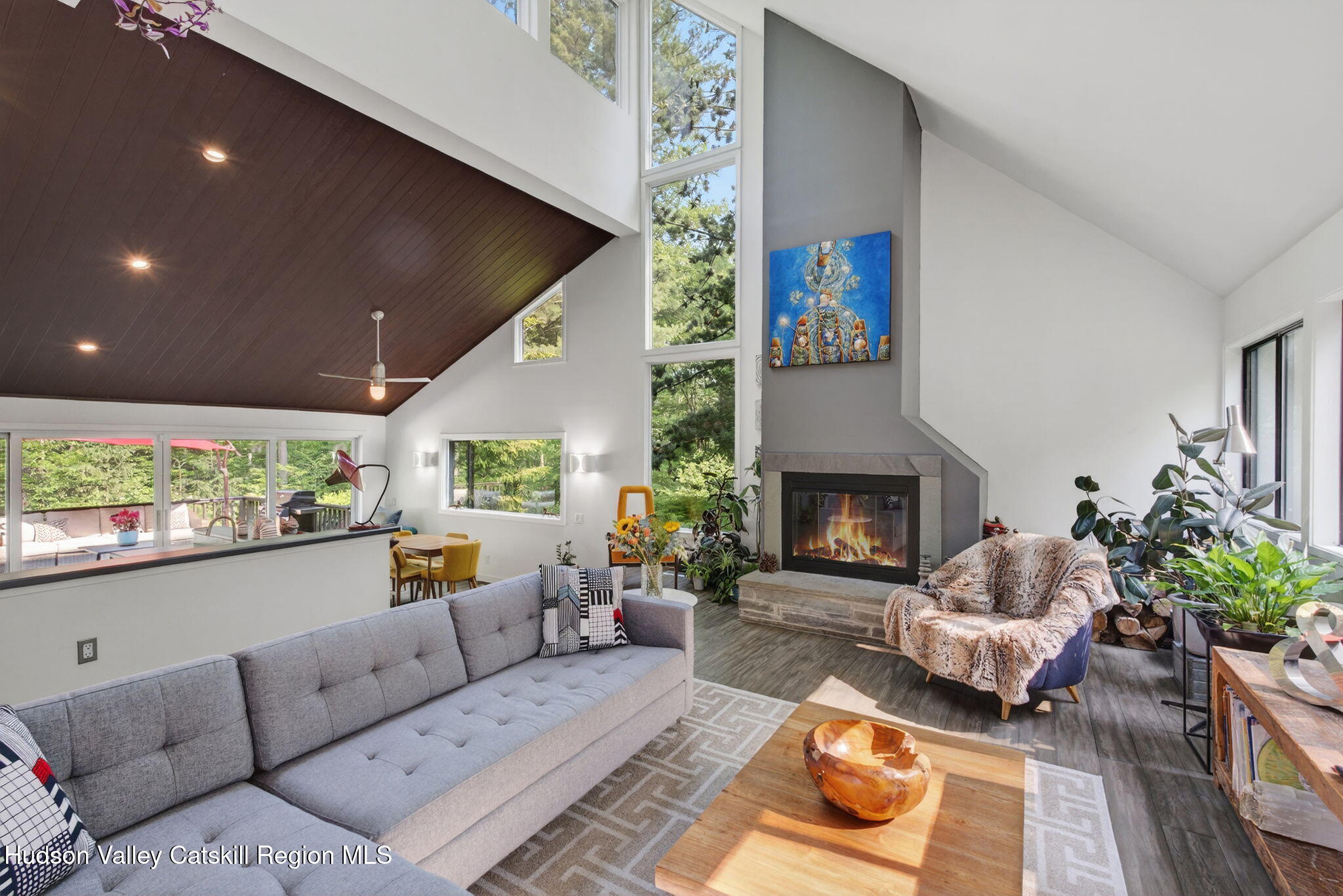 69 Irondale Road Phoenicia, NY 12464 - Photo 6 of 30 a living room with furniture and a fireplace