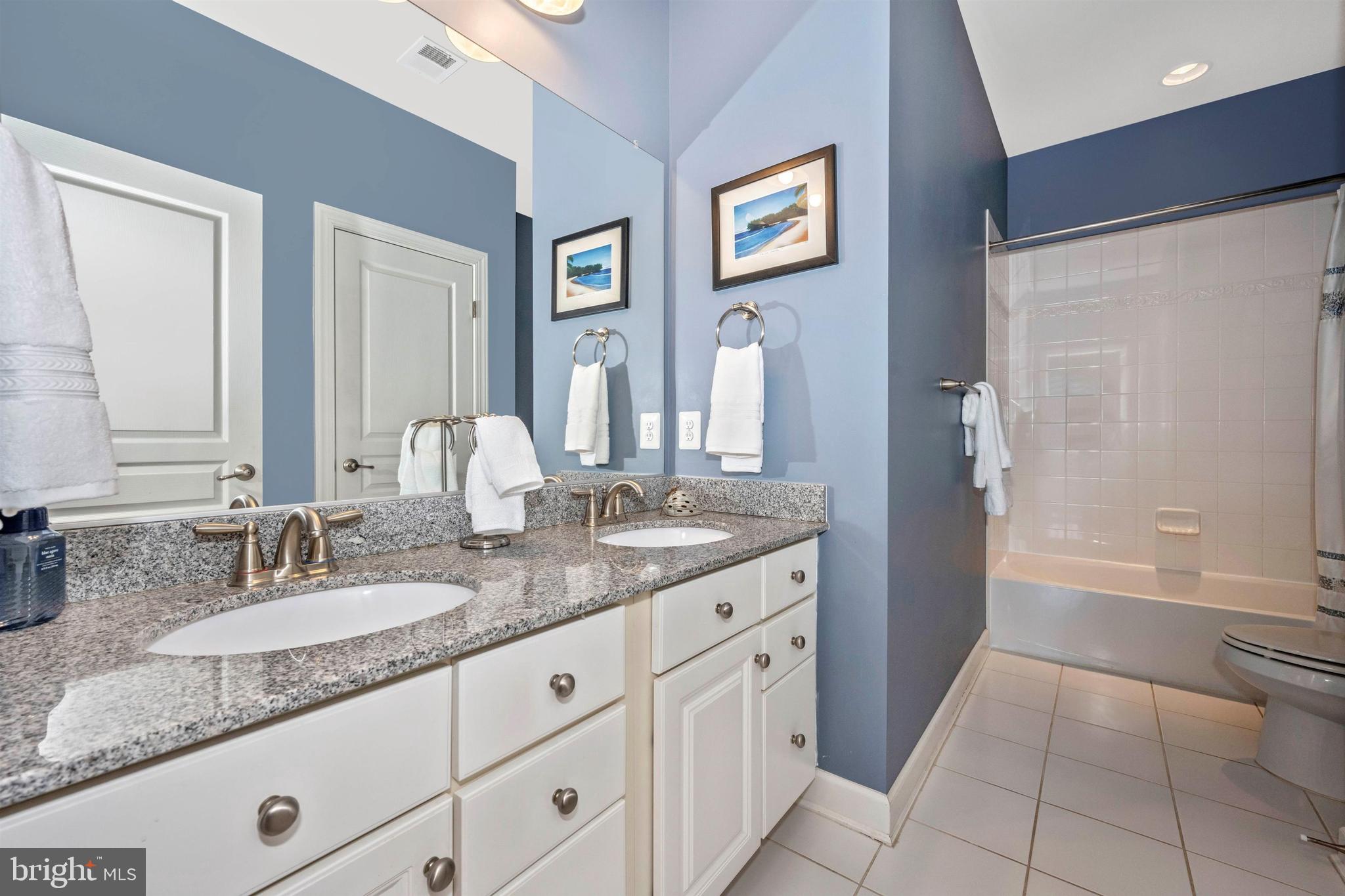 23410 Kimblehunt Place Gaithersburg, MD 20882 - Photo 37 of 72 Hall bath with dual sinks and linen closet.