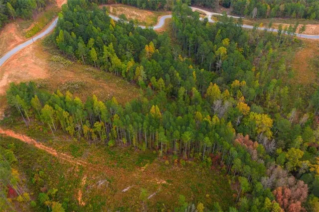 a view of a lake with a yard