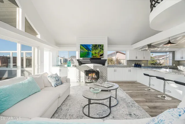 a living room with furniture