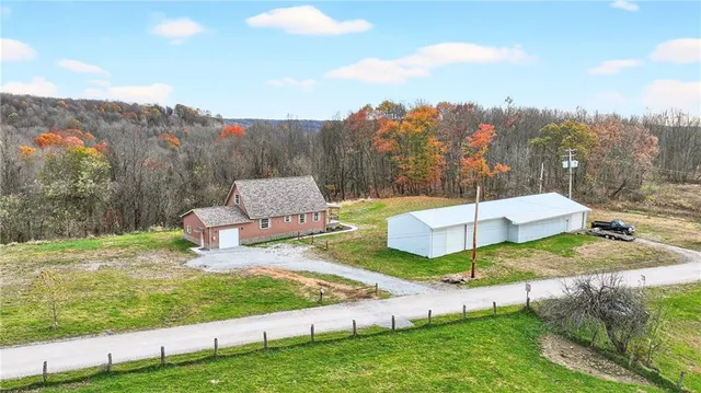 an aerial view of a house