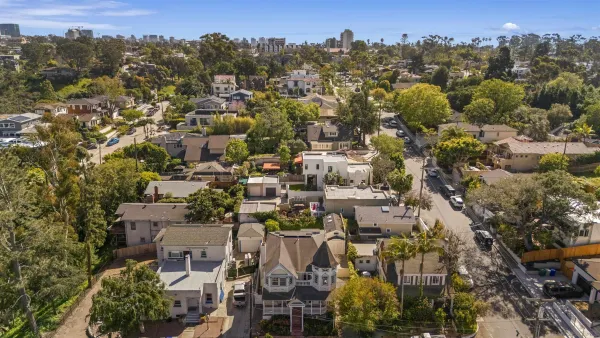 an aerial view of multiple house