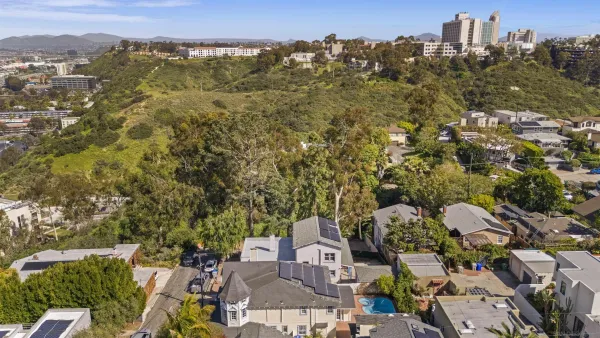 an aerial view of multiple house