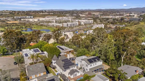 an aerial view of multiple house