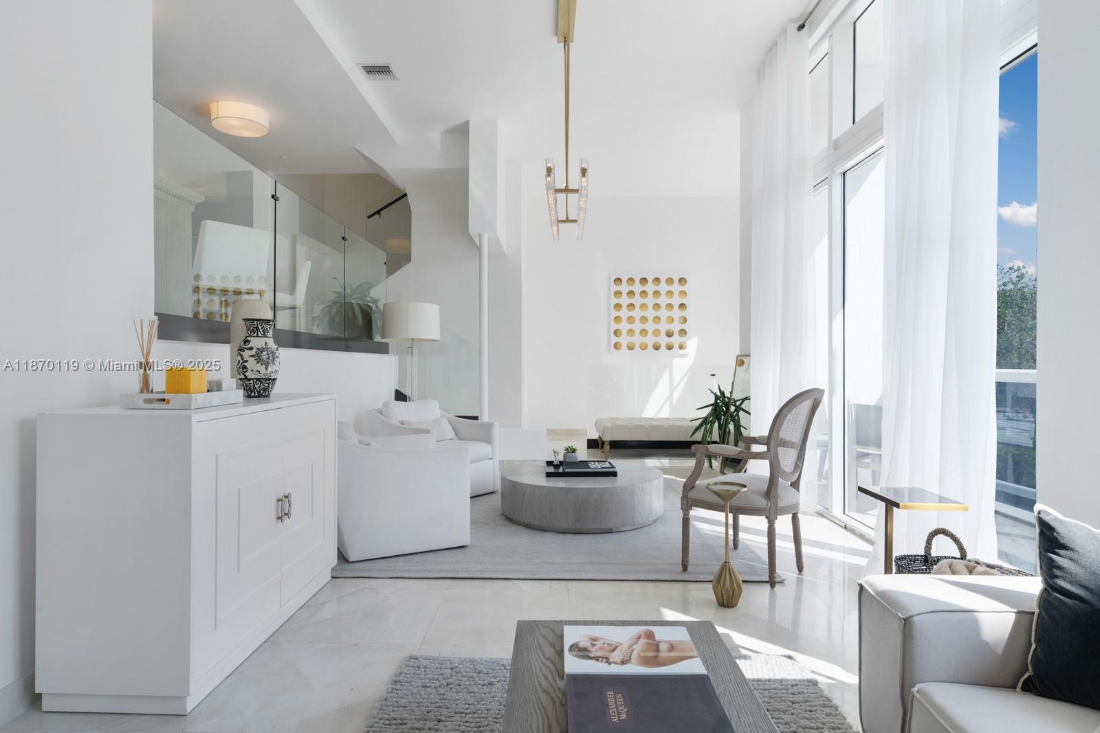 400 Alton Road, Unit TH1A Miami Beach, FL 33139 - Photo 3 of 45 a living room with furniture and a large window