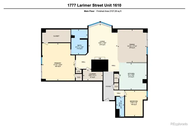 $595,000 | 1777 Larimer Street, Unit 1610, Denver, CO 80202