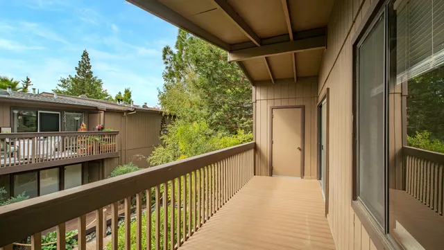 a view of a house with a balcony