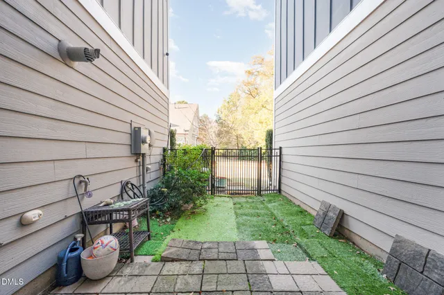 a view of a backyard with plants