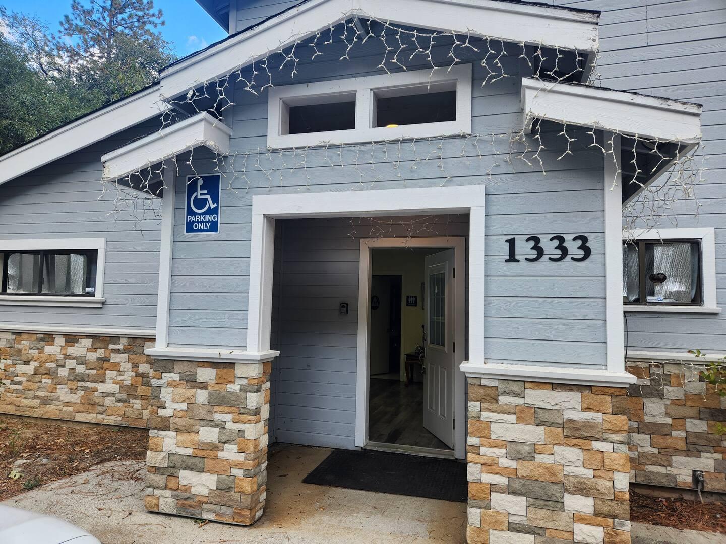 a front view of a house