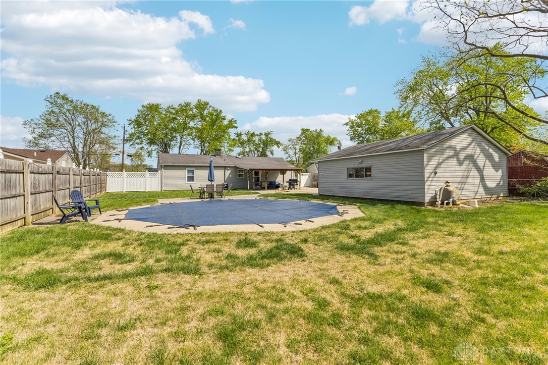 4934 Castleton Drive Fairfield, OH 45014 - Photo 34 of 36 This spacious backyard offers a private pool, perfect for outdoor recreation and relaxation.