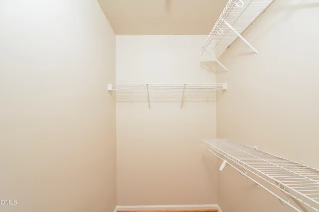 a view of small space with racks on the wall