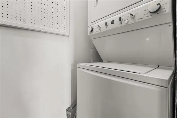 a close up view of washer and dryer