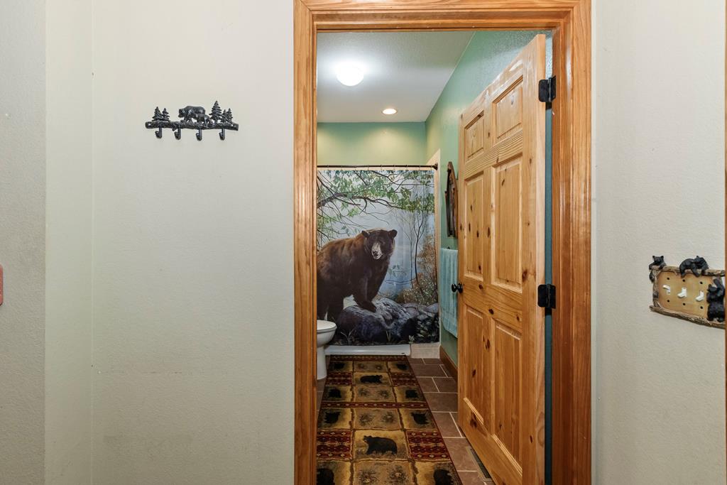 297 Lovingood Road Marble, NC 28905 - Photo 26 of 91 a view of a hallway with wooden floor and a bathroom