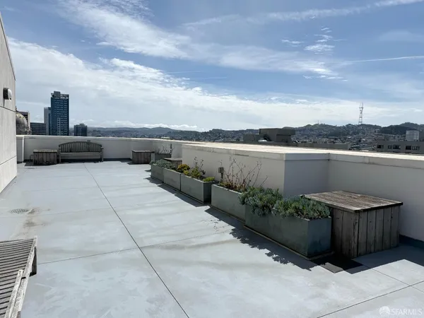a view of a terrace with sitting space