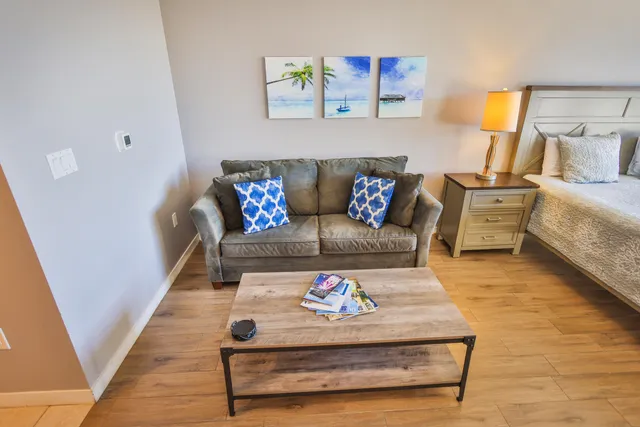 a living room with furniture and a couch