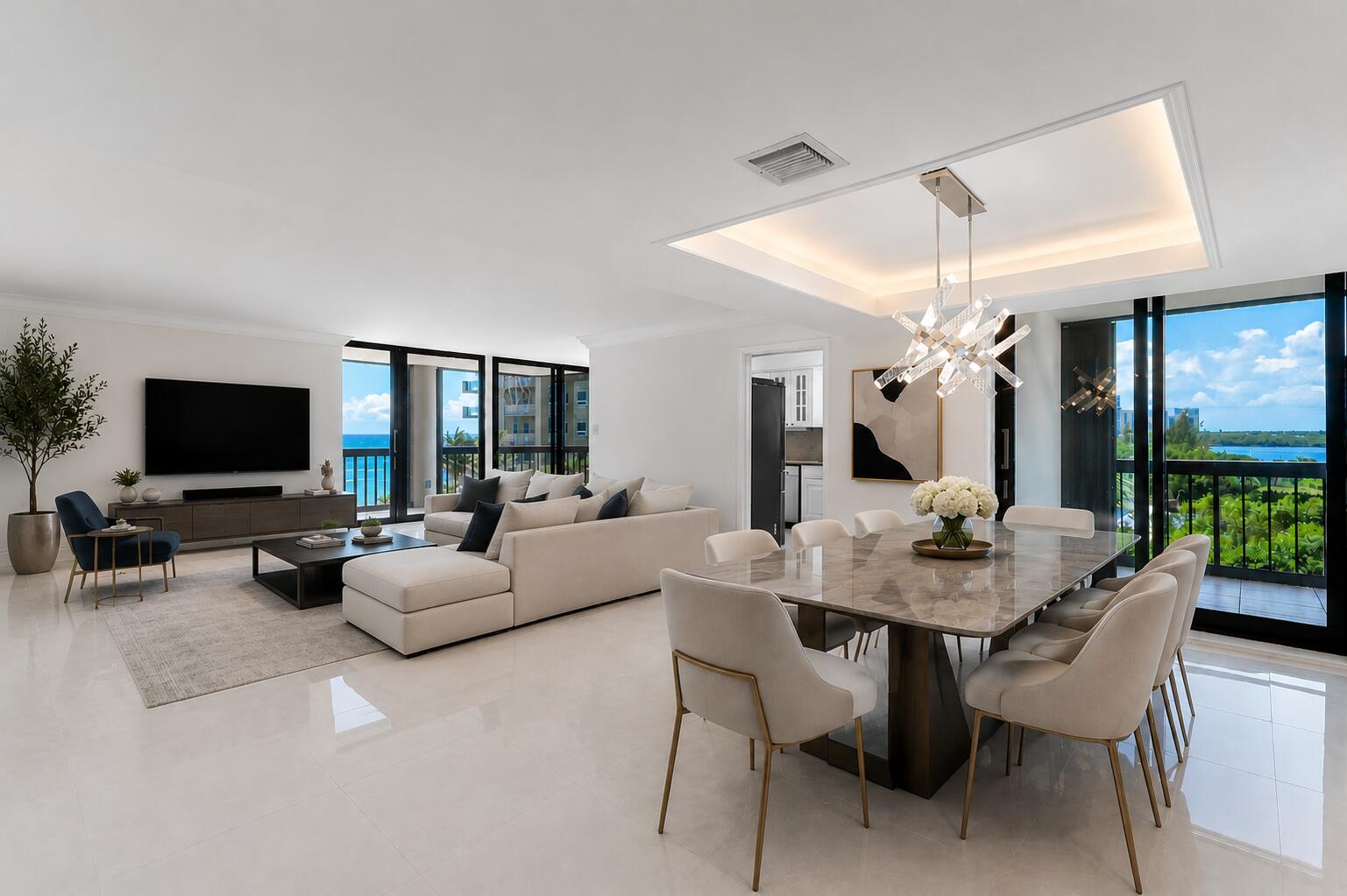 5380 North Ocean Drive, Unit 5A Riviera Beach, FL 33404 - Photo 1 of 38 Living Room AI Staging