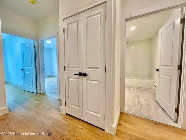 a view of a bathroom with a tub