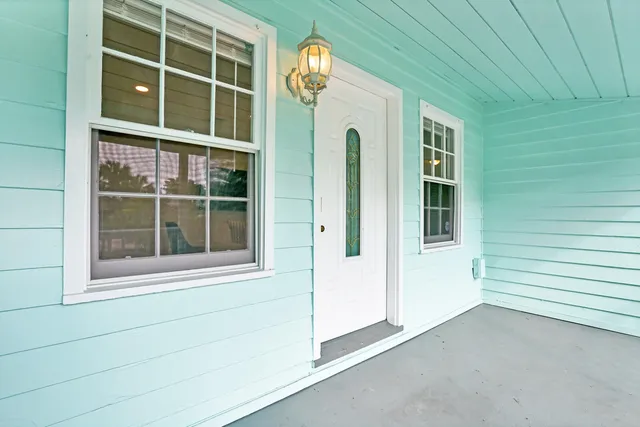 a front view of a house with a window