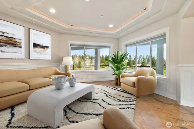 a living room with furniture and window