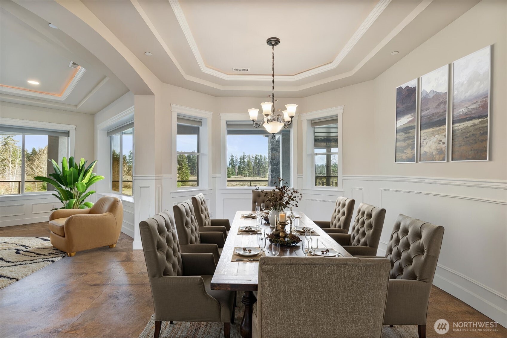 31619 26th Avenue East Graham, WA 98338 - Photo 6 of 40 a dining room with furniture a chandelier and window