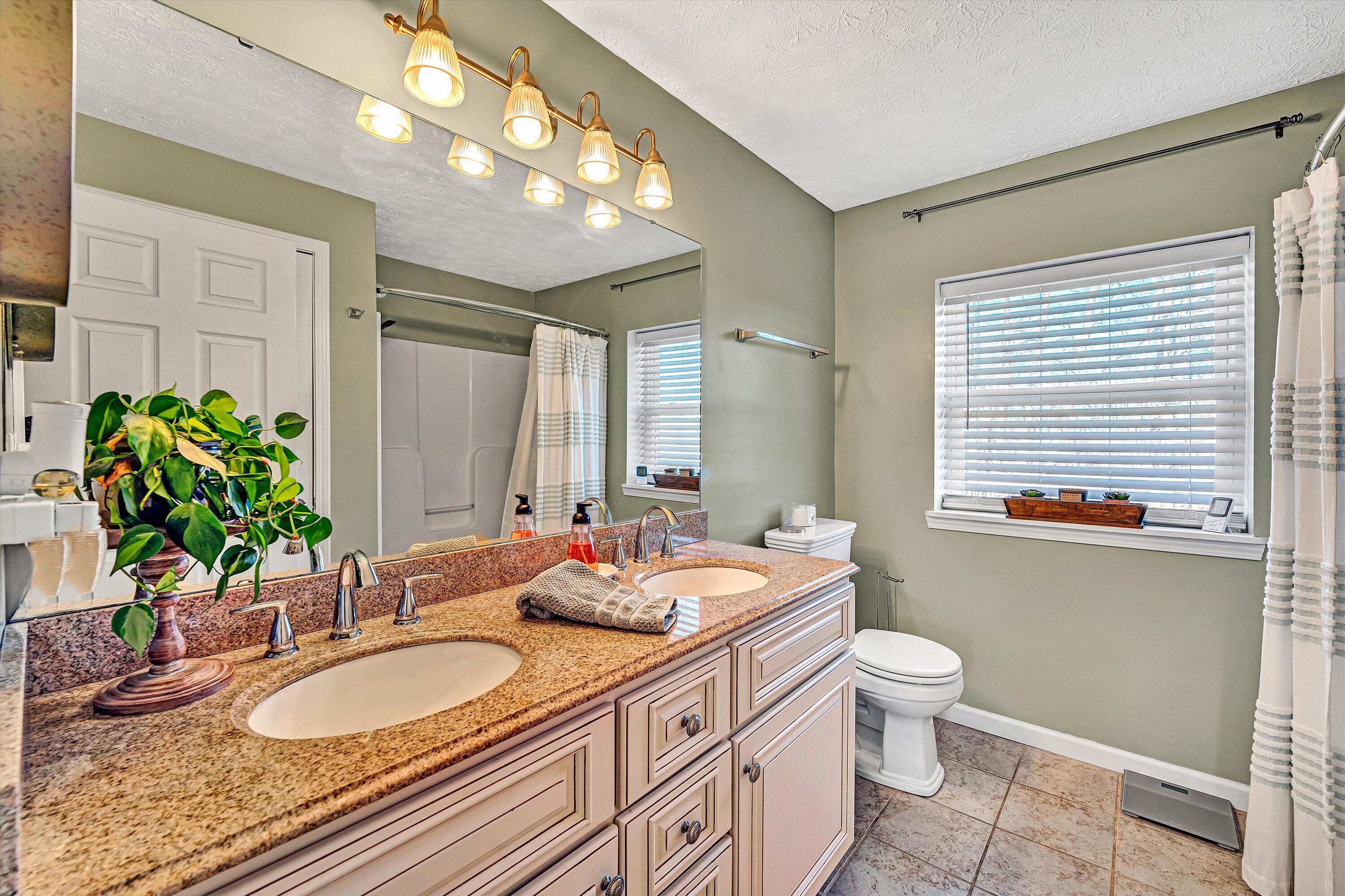 1620 Ayers Road Moneta, VA 24121 - Photo 21 of 63 a spacious bathroom with a granite countertop sink and a mirror