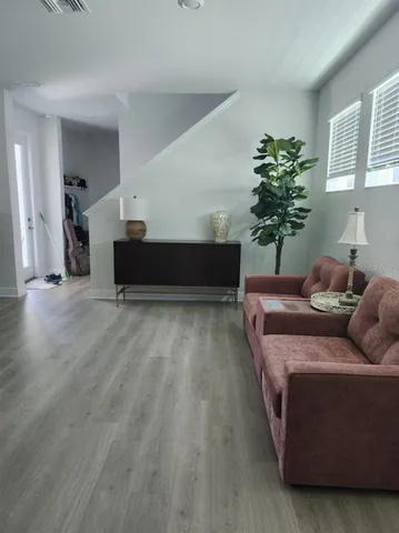 a living room with furniture