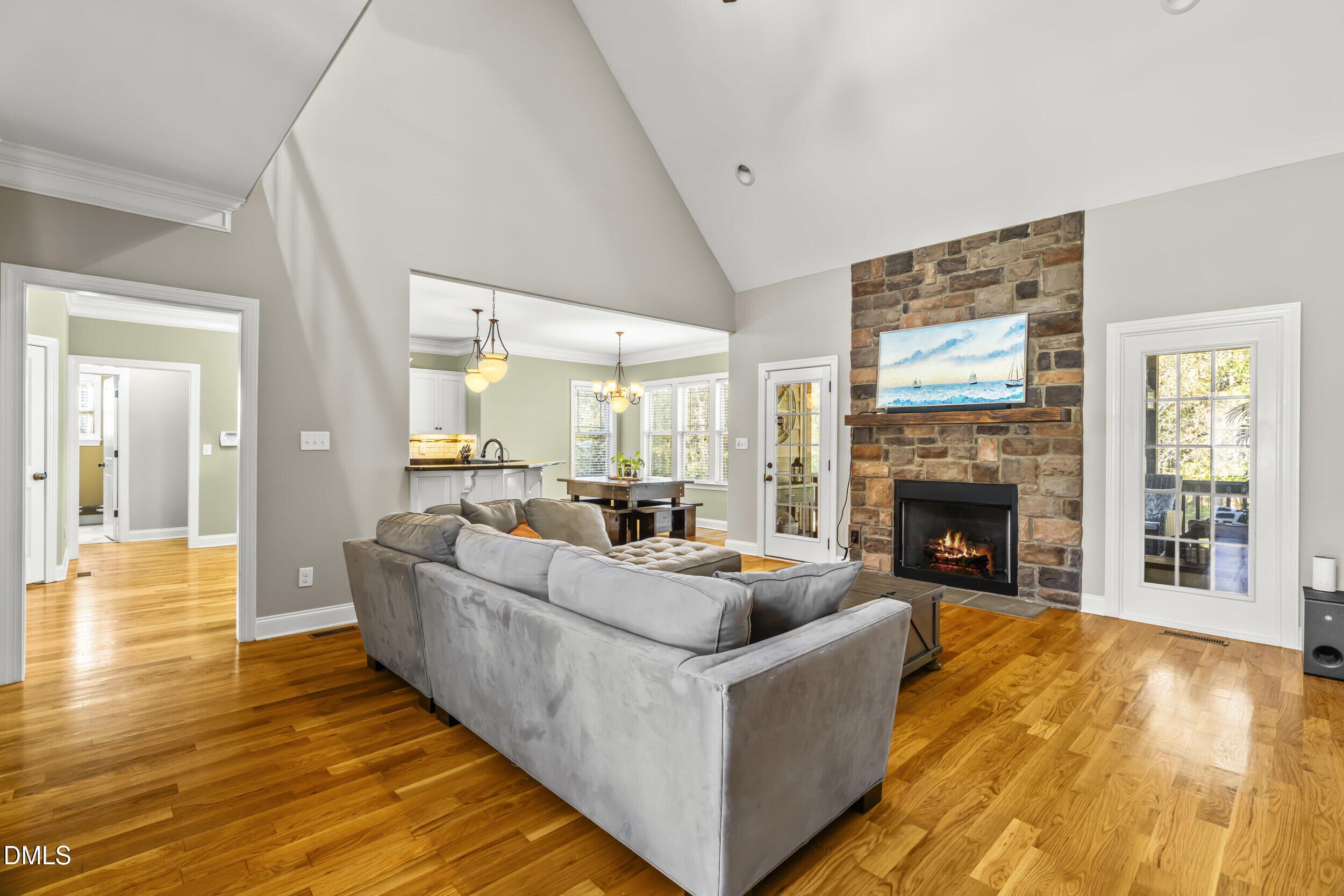 648 Fieldtrial Circle Garner, NC 27529 - Photo 13 of 56 a living room with fireplace and furniture