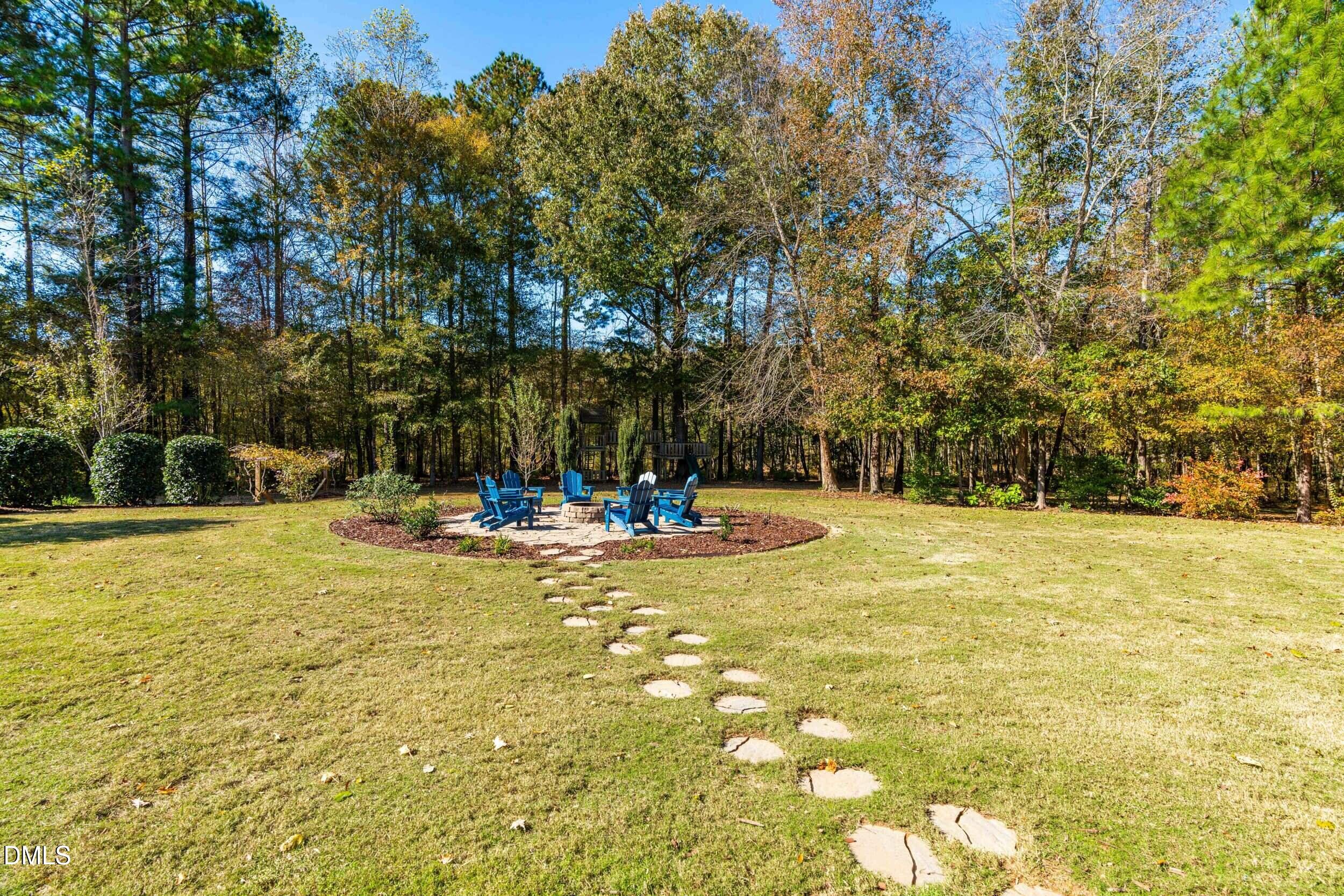 648 Fieldtrial Circle Garner, NC 27529 - Photo 44 of 56 a view of a swimming pool with an outdoor space and seating area