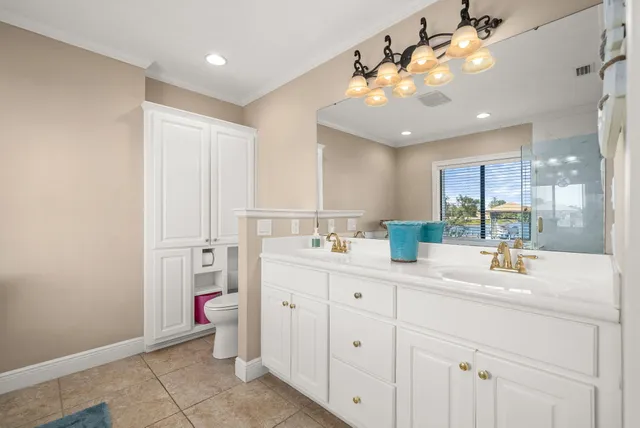 a view of a lake with a big yard