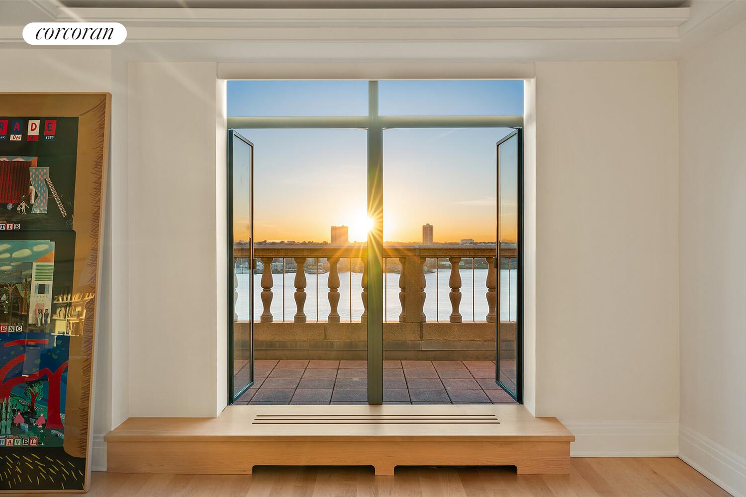 140 Riverside Drive, Unit 19HO Manhattan, NY 10024 - Photo 4 of 35 a view of porch with a floor to ceiling window