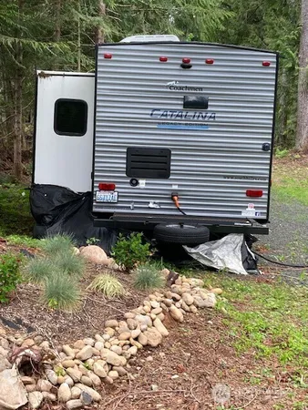 a view of a back yard of the house