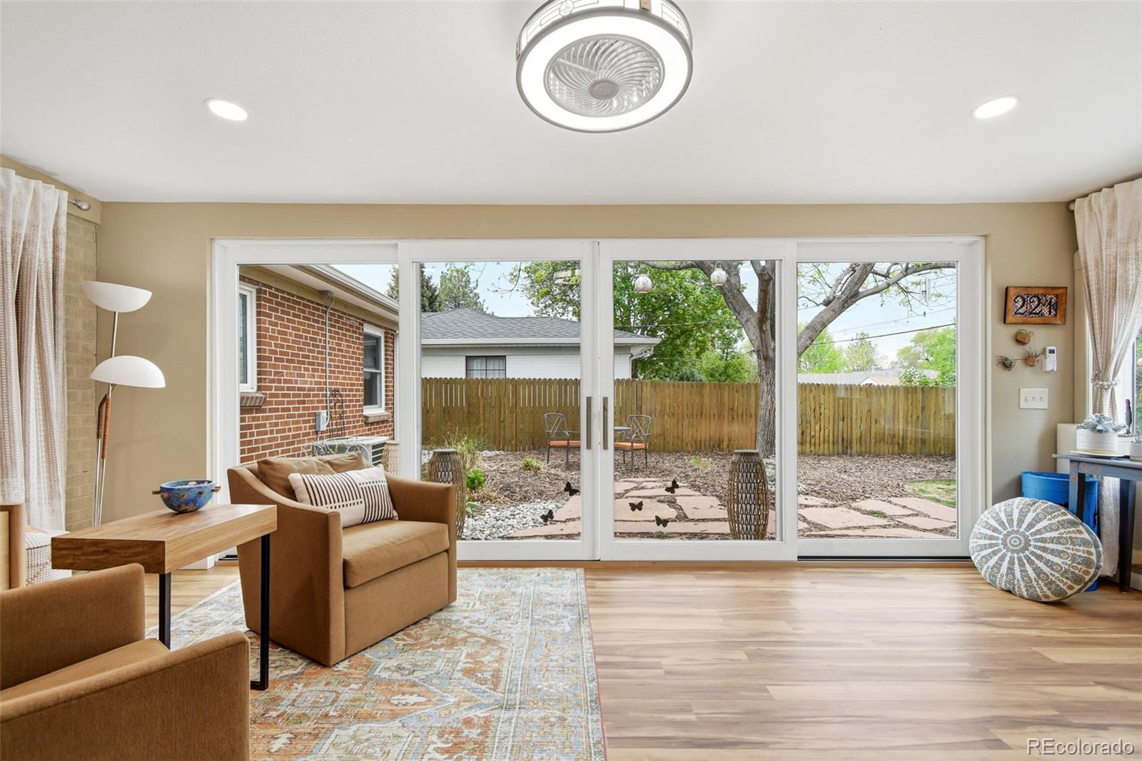 221 Oneida Street Denver, CO 80220 - Photo 21 of 24 a view of a livingroom with furniture and floor to ceiling window
