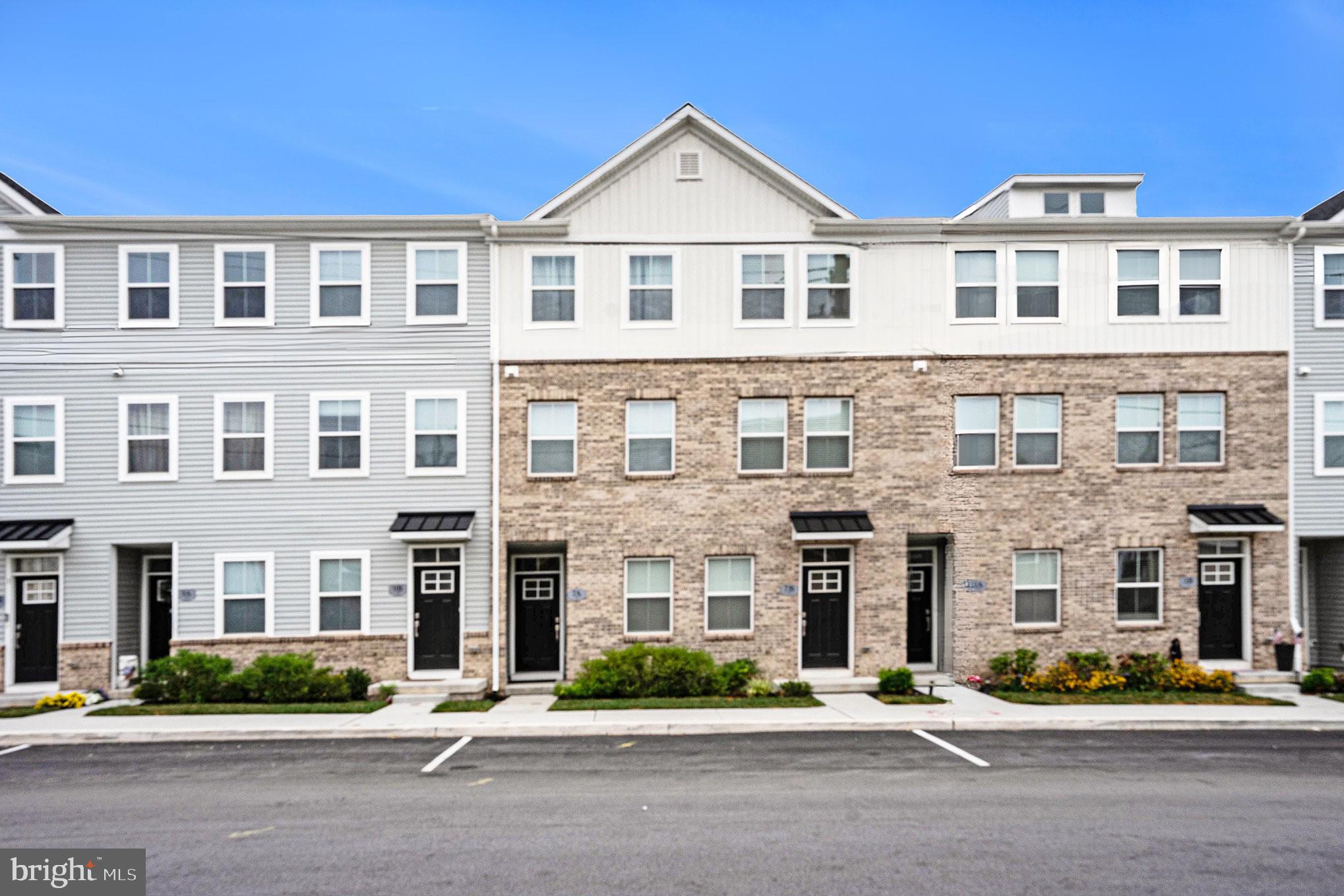 a front view of a building with yard