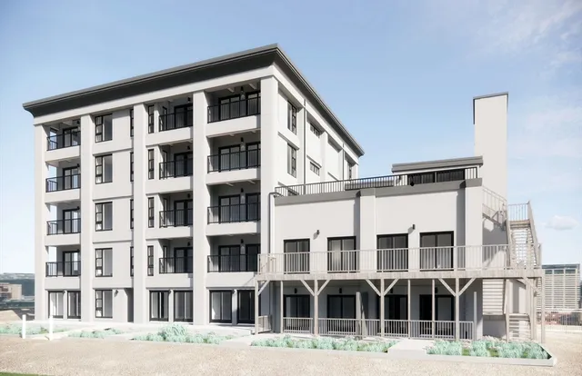 a front view of a building